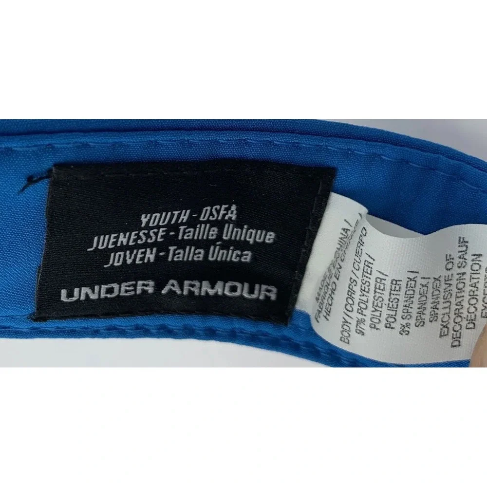 Under Armour Sun Visor Blue with Pink Stitching Youth Kids OSFA Hat